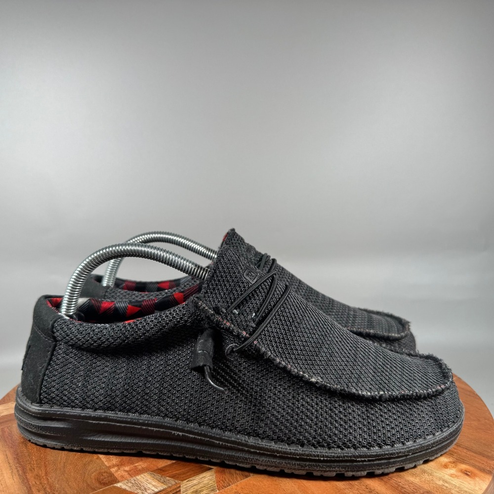 Hey Dude Wally Sox Jet Black Mens Size 8 Loafers 110354935 Lightweight Shoes